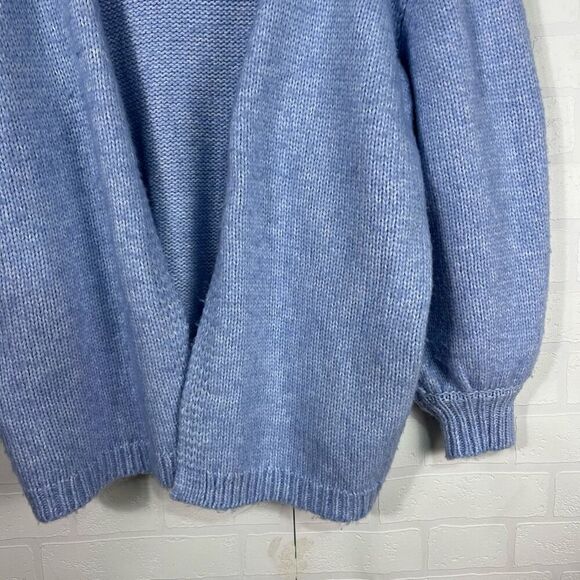 ASOS Womens Knit Cardigan Size 10 Baby Blue Cottagecore Cozy - Picture 3 of 11